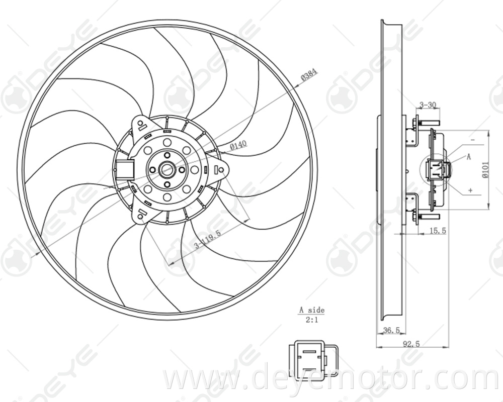 51712739 new style electric radiator cooling fan motor12v for FIAT DOBLO